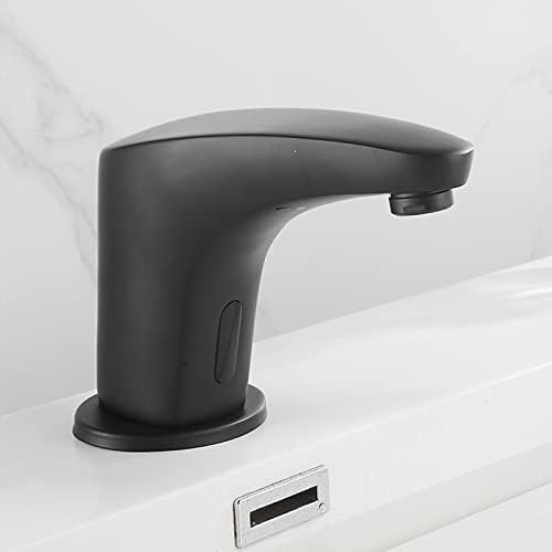 Robinet à capteur noir pour lavabo de salle de bain eau chaude et froide