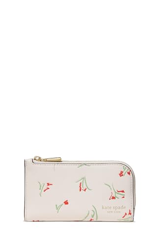 Image of kate spade new york Devin I Love You Script Embossed Leather Small Slim Bifold Wallet