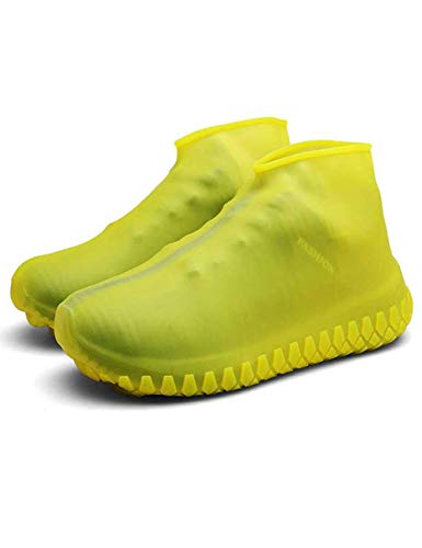 Loomiloo Schuhüberzieher für Sneaker aus Silikon - Wiederverwendbare Überzieher I Optimaler Schutz vor Regen und Schmutz (L41-45, Gelb)