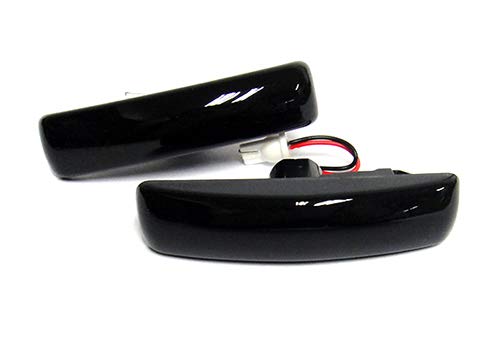RZG Lot de 2 clignotants latéraux à LED ambrés Voyant latéral Voiture lumière latérale Compatible avec LR Freelander 2 Discovery Series 3 4 RR Sport Noir