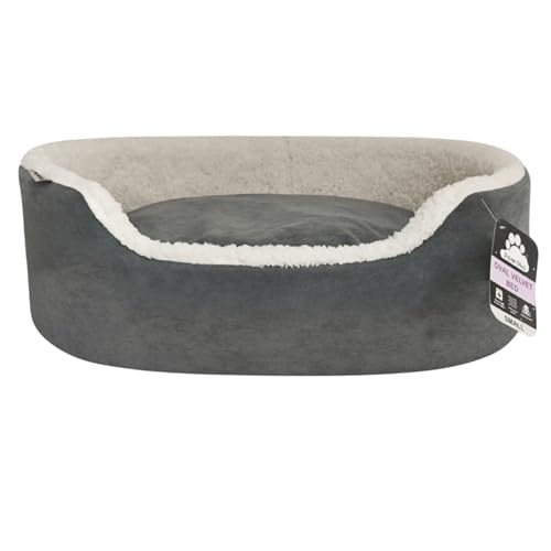 Couchage pour chien en velours de qualité supérieure et finitions gris