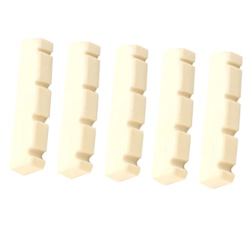 HEMOTON 4-string Bass Electric Guitar Nut 5 Pack Guitar Bridge Nuts Bass String Accessories Enhance Vibrations Gl82