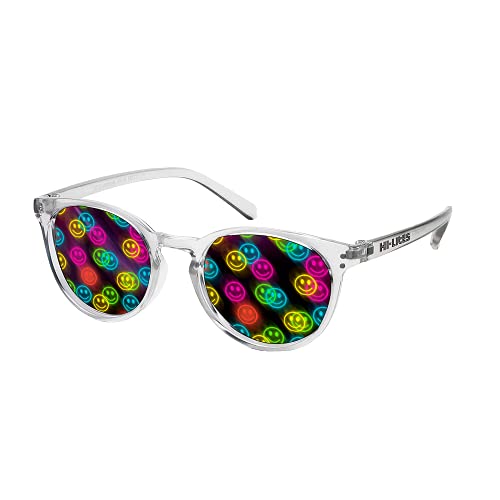 HI-LITES Smiley Special Effect Light Changing/Light Diffraction Glasses - Smiley Face Effect Lenses - Designer Style