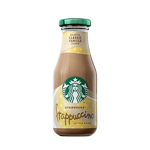 Starbucks Frappuccino Vanilla Eiskaffee | 8 x 250ml | mit feinstem Espresso aus 100% Arabica-Bohnen und Milch | wiederverschließbare Glasflasche | ideal für unterwegs oder Zuhause