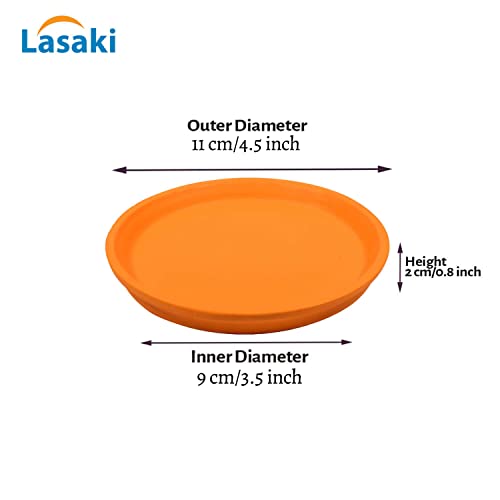 Image of Lasaki Round Ceramic Trays (Plates Saucers) for Pots, planters, Flower, Succulent(Set of 2,Lily,3.5 inch) R3.5(Plants not Included)