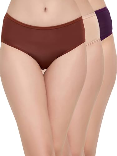 Image of Clovia Women's Pack of 3 Modal Medium Waist Outer Elastic Hipster Panty