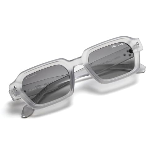 Image of grey jack TR90 Rectangle Polarized Sunglasses for Men Women,Stylish Full Rim Eyewear for UV Protection 21040
