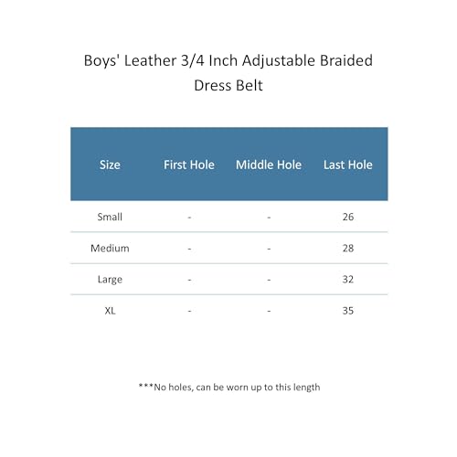 CTM Boys' Leather 3/4 Inch Adjustable Braided Dress Belt4