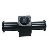 3/8 Inline Barb Fuel Pressure Gauge Hose Adapter with 1/8' NPT Port Fitting Billet Aluminum Black