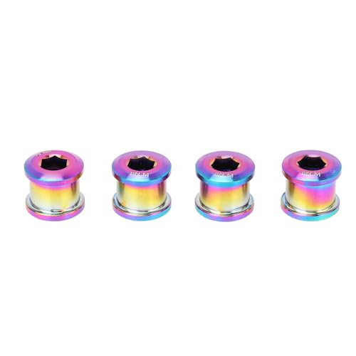 NOENNULL 4個6.5 mm自転車シングルディスクチェーンブレードネジTi合金アクセサリーワンピーススレッドBMXチェーンブレードネジレーシングバイクカラフル