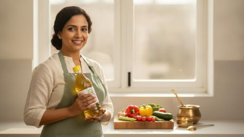 Image of Cold Pressed Groundnut Oil | Peanut Oil | Cooking Oil | Kolhu /Kacchi Ghani /Mara Chekku /Ganuga | Pure & Unrefined | Rich Aroma & Flavour Of Groundnuts - 500ml