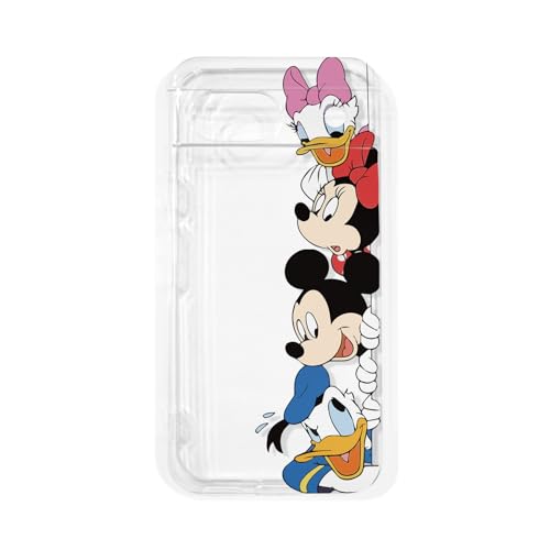 Google Pixel 8a ケース ミッキーマウス クリア キャラクター 可愛い 耐衝撃 軽・薄型 黄変防止 Qi無線ワイヤレス充電 TPUバンパー 透明 保護カバー スマホケース (Google Pixel 8a)