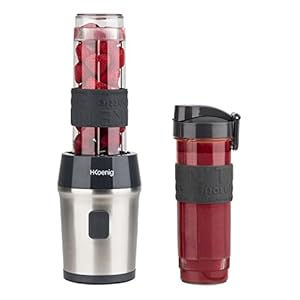 H.Koenig Smoothie Maker SMOO9 – Mini Standmixer – Mini Blender – 300 Watt – 570 ml – Edelstahl – 2 Kunststofflaschen…