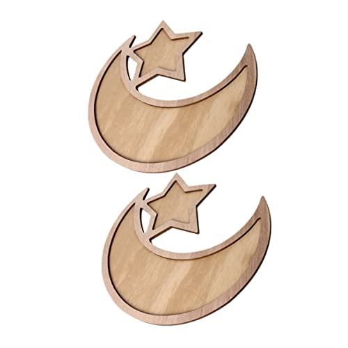 Abaodam 4 Peças de Madeira Servindo Pratos de Sobremesa de Lua Em Forma de Estrela Prato de Lanche d
