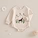 Scloutarry Newborn Baby Boy Girl Hunting Clothes Mallard Duck Embroidery Sweatshirt Romper Oversized Bubble Romper Playsuit (Apricot, 3-6 Months)