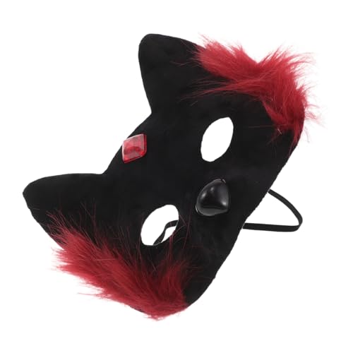 LIFKOME Máscara de Media Cara Felpa Gato Mujer Ligera Reutilizable para Adultos Disfraces Fiesta Halloween Cosplay