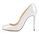 gabor pumps schwarz weite g  Soireelady Damen Runde Geschlossene Pumps Klassische High Heels Stiletto Schuhe Wei? EU38