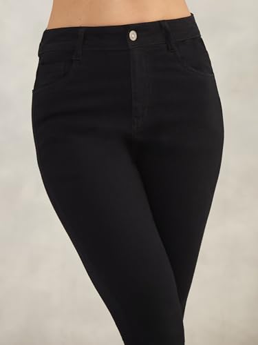Image of Dolce Crudo Women's Skinny Fit High Rise Regular Length Stretchable High Waist Denim Jeans