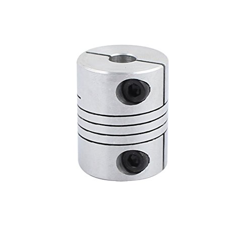 Aexit 20mm Diameter Electrical equipment 25mm Length 6mmx6mm Aluminum Alloy Spline Shaft Flexible Helical Coupling