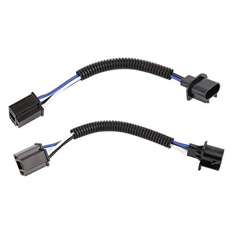 BICYACO H13 to H4 Adapter Headlight Adapter Connector for 7 Inch LED Headlight on Jeep Wrangler JK TJ Trucks Cable-2 PCS Cover