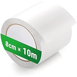 Cinta Profesional ecooe Cinta de Reparación de Carpas 10M x 8CM Cinta de Carpa Profesional Impermeable Transparente Parche para Tienda Campaña Toldos de Carpa Recubiertos de PVC, Lonas