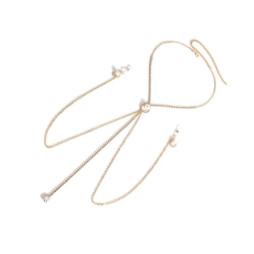 X-Institute Femmes Perles Mamelon Nœud Coulant Anneaux Collier Soutiens-Gorge Corps Chaîne Corps Bijoux pour Festival Fête Women Jewelry Nipple Rings