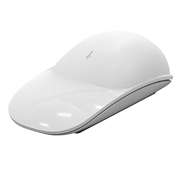 ROUNKIN Almofada de silicone para mouse Apple Magic 1/2/mouse pad ergonômico, superfície multitoque para mouse mágico sem fio, sem cola, acessórios para descanso de mão (branco)