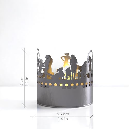 Hunde Schattenspiel - Windlicht mit Silhouetten von Hunderassen für magisches Schattenspiel Hunde-Liebhaber - Dekoration für Zuhause