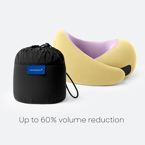 Image of Ostrichpillow Go Neck Pillow, Travel Pillows for Airplanes, Premium Memory Foam Travel Pillow, 360º Ergonomic Design, Asymmetrical Sides, Travel Bag Included, Washable Modal Cover