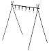 Moolo Outdoor Camping Haken Rack Tragbare Aufbewahrungshaken Hängender Rack Faltender Stativ Grill Werkzeughalter Schwarz