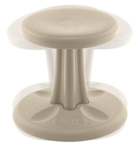 Image of Kore Preschool Wobble Stool, Flexible Seating, Ages 4-5, 12in, Sand Dollar | Wiggle chair for classroom and home boosts focus, improves posture, and provides an energy outlet; anti-tip base; Made in USA
