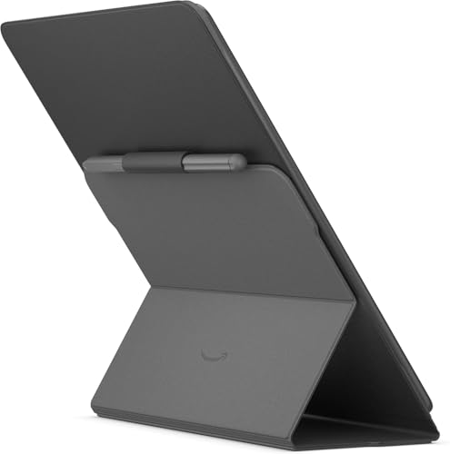 Image of Amazon Kindle Scribe Essentials Bundle including Kindle Scribe (16GB) - Tungsten, Premium Pen, Leather Folio-Black, and Power Adapter