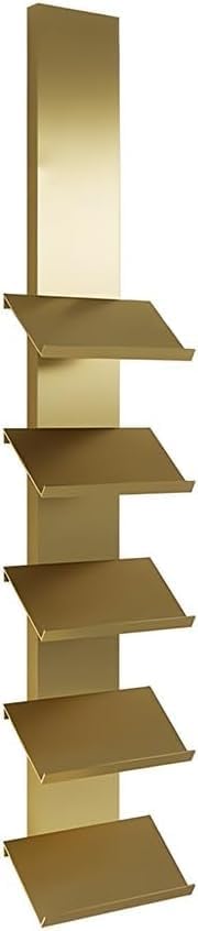 Wall-Mounted Iron Art Tile Display Stand, 5th/6th Floor Rack for Retail & Exhibition, Elegant Gold Sample Organizer (30x20x130 cm)
