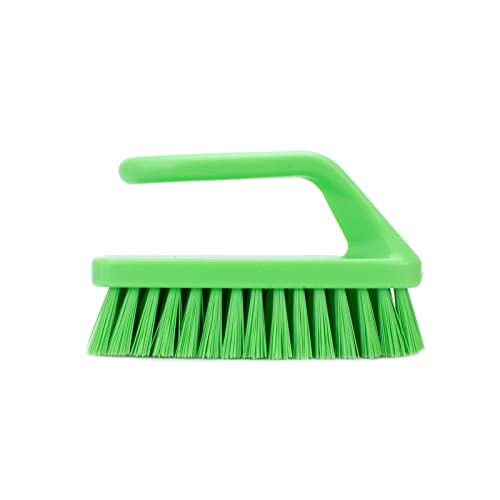 Image of SPARTA Scrub Brush with Iron Shaped Handle and Stiff Bristles, Heavy Duty Scrubber Brush for Kitchen, Bathroom, Shower, Tile, Sink, Carpet and Bakepans, Polypropylene, 6 Inches, Lime, (Pack of 6)