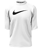 Nike Jungen Hydroguard Essential Dri-fit Uv Short Sleeve Top (Little Big Kid) Rash-Guard-Shirt, Weiss/opulenter Garten, Medium