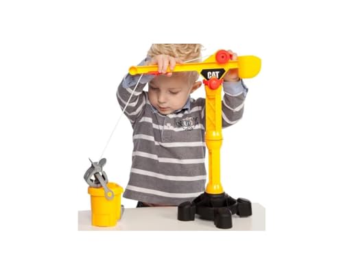 Theo Klein 3256 Caterpillar - Baustellenkran I Kran mit Kurbel für Links- und Rechtshänder I 360 Grad drehbar I Spielzeug für Kinder ab 3 Jahren