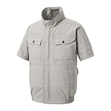 [サンエス] 空調風神服 半袖ブルゾン 服のみ／オリジナルステッカー付【KF92450】 (M, 6.ストーングレー)