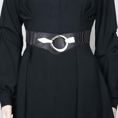 Fashionable Elastic Waistband Buckles Pattern Belt Adjustable Length Waistband for Jeans or Dresses3