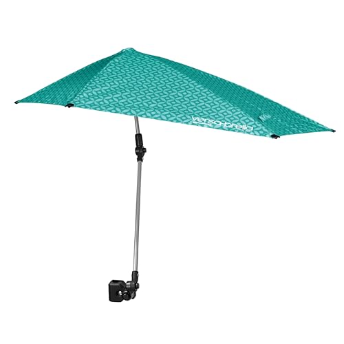 Versa-Brella Verstellbarer Sonnenschirm - 107 cm, mit 360° 3-Wege-Schwenk, UPF 50+ Schutz, leicht & kompakt für Stühle, Kinderwagen, Strand, Camping, Sport und Outdoor-Aktivitäten - Türkis