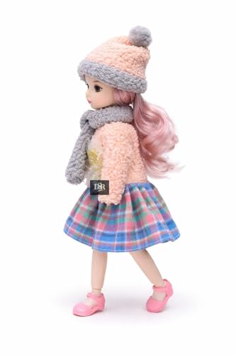 Image of DSR 30 CM Princess Fashion Doll for Girls | Sound Playing Doll with Movable Arms & Legs | Beautiful Princess Dress | Lightweight Plastic Body Toy for Kids | Design as Shown (PinkQ13)