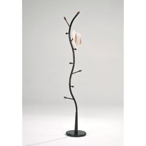 1 X Black Metal Walnut Wood Hall Tree Coat Hat Rack Cover