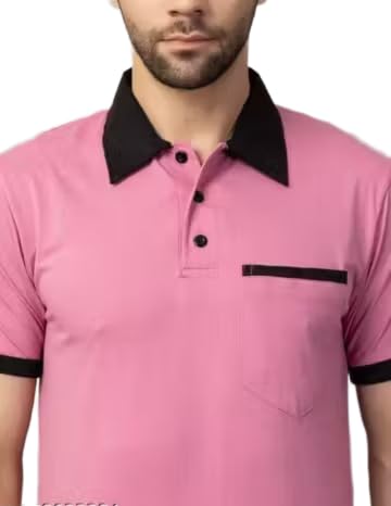 Image of Men's Polo T-Shirt, Grey, Short Sleeve, Casual Style with Chest Pocket