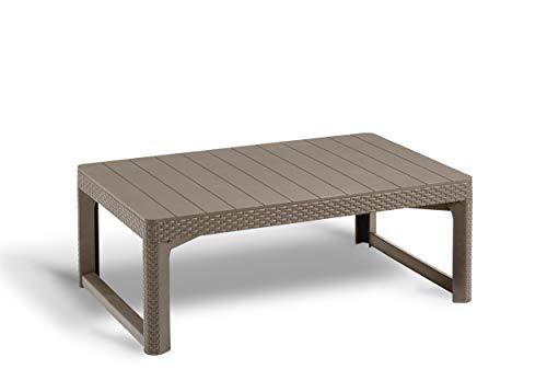 Keter 232296 Mimbre Efecto 'Allibert Lyon  Comedor/Mesa de café  Beige/Cappuccino