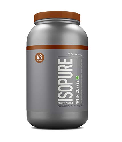 Image of Isopure Zero Carb 100% Whey Protein Isolate Powder with 25gm Protein per serve - 3 lbs, 1.36 kg Colombian Coffee