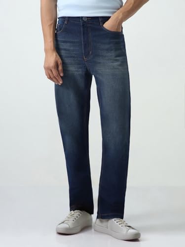 Image of Urbano Fashion Men's Straight Fit Heavy Washed Jeans Stretchable