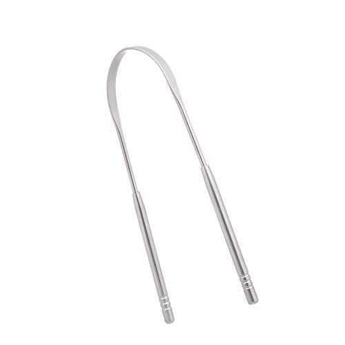 KKmoon Raspador de língua limpador de aço inoxidável para limpeza de respiração fresca escova de den