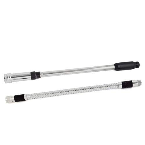 HYS CS Tactical Mobile Transceiver Antenna UHF Male 2m 70cm Dual Band Telescopic/Rod Antenna with Gooseneck for BaoFeng Wouxun Kenwood FM Car/Truck Radio