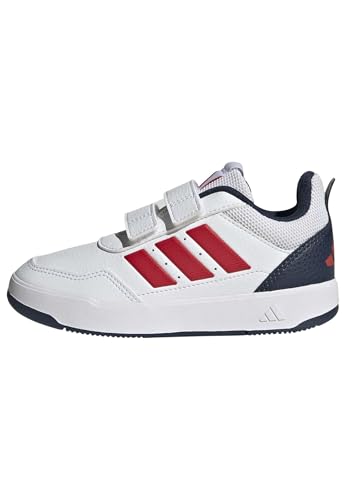 adidas Unisex Kids Tensaur Sport 3.0 Hook and Loop Kids Shoes, FTWR White/Collegiate Red/Collegiate Navy, 5.5 UK