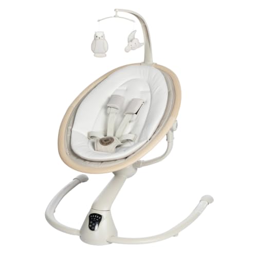 Maxi-Cosi Cassia Electric Baby Swing with Music - Classic Oat | 360-Degree Seat Rotation, 5 Swing Speeds & 12 Melodies; Motion Sensor Activation & 2 Recline Positions - image 1
