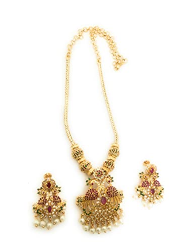 Sasitrends One Gram Micro Gold Plated Peacock Necklace Set for Women and Girls - Image 4